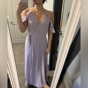 Lilac maxi wrap dress
